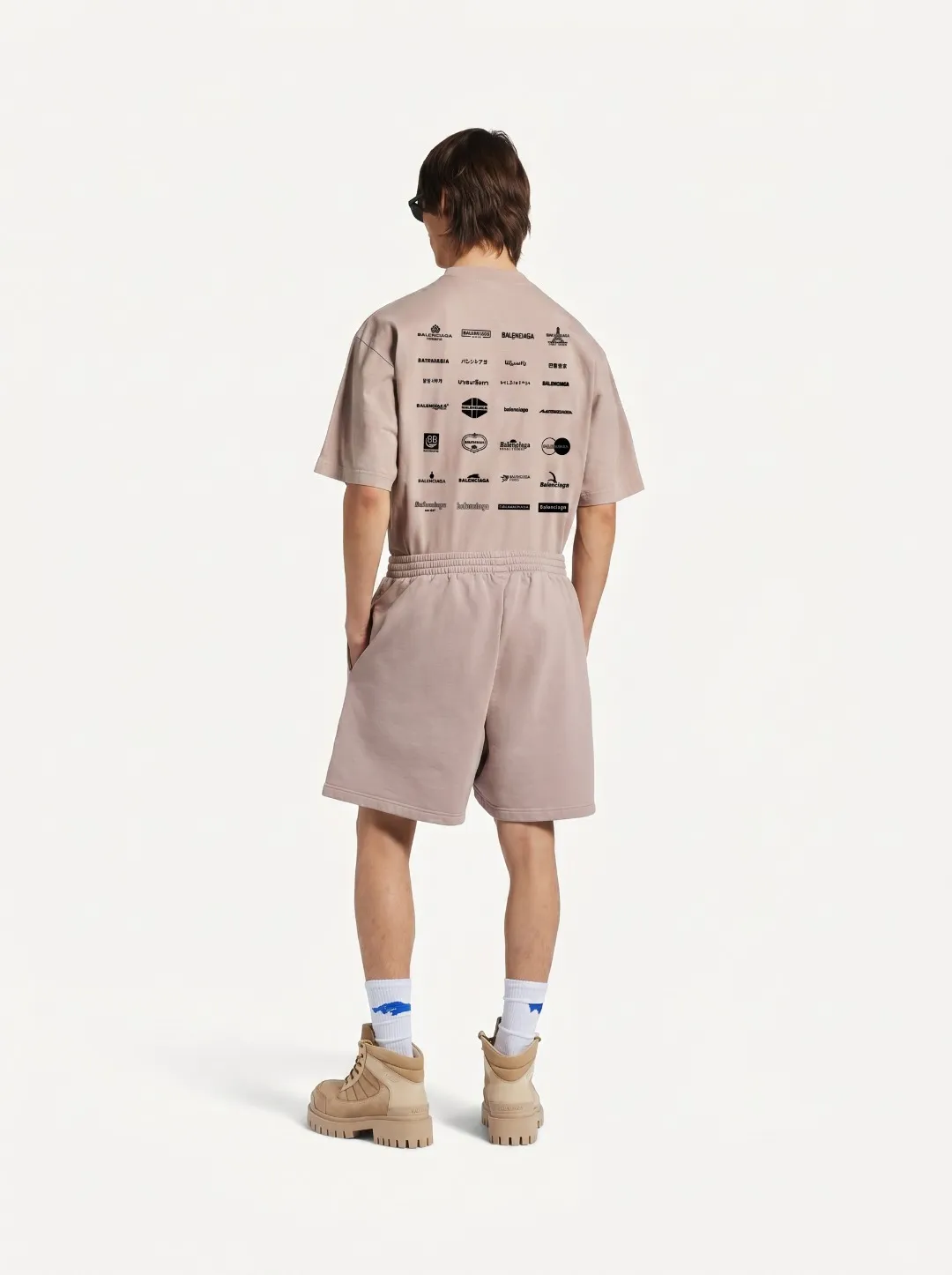 P90✨🔥 [balenciaga] 2026FW Paris lettering short-sleeved T-shirt Premium 26s double yarn 300g fabric, washed and sprayed with old and frayed craftsmanship Color: washed brown, washed Purple, washed Gray Size: S M L XL 2XL